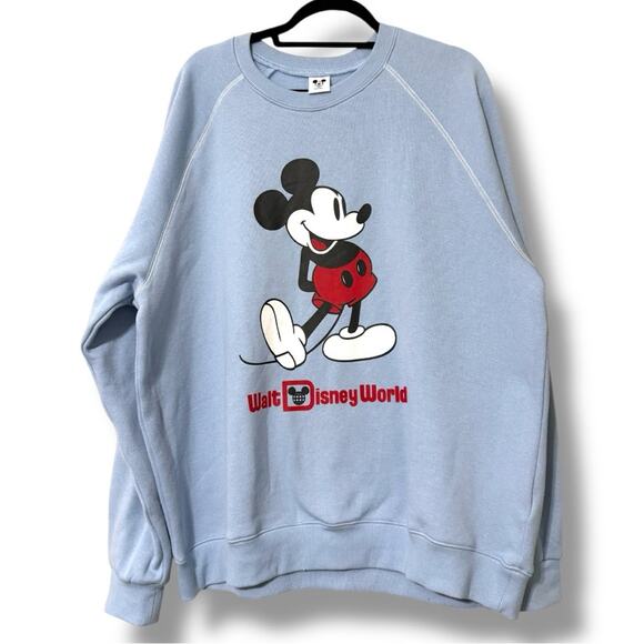 Walt Disney World pullover Sweater Adult sz XL Blue Mickey Mouse Standing Parks - Picture 13 of 13